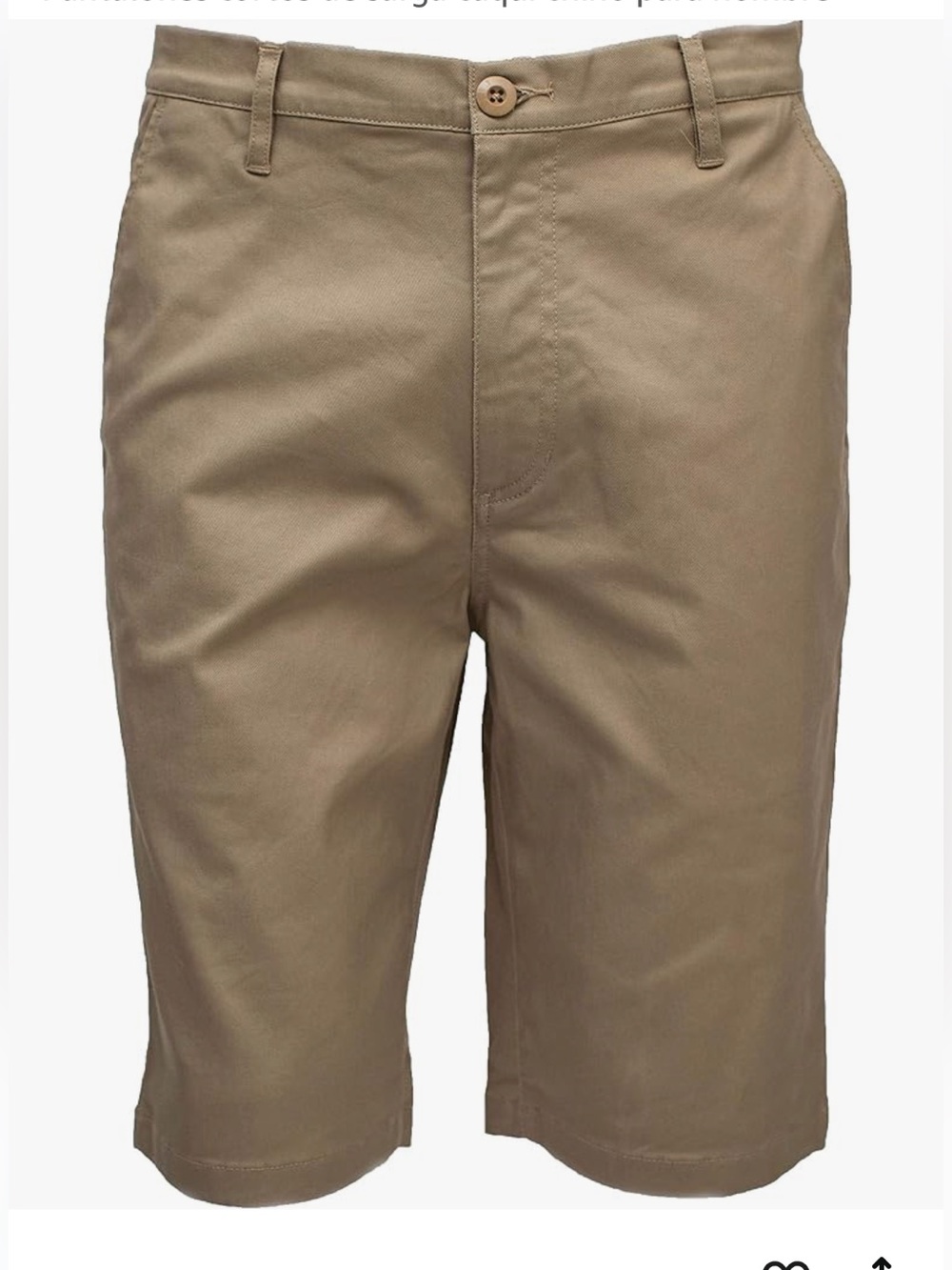 JM Collection Men's Tan Flat-Front Chino Shorts